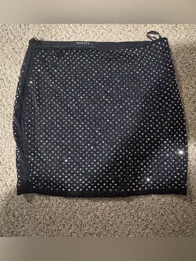 Banjul Black Crystal-Studded Mini Skirt
